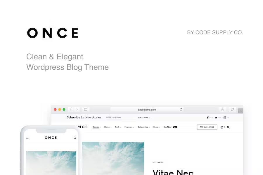 ONCE – CLEAN & ELEGANT WORDPRESS BLOG THEME